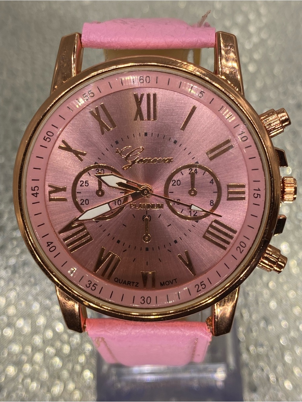 Men’s *** Geneva ^^^ Plush Pink *** Classic  Watch ***